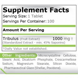 Tribulus Terrestris 1000 mg 100 Pastile, Pure Nutrition USA Beneficii Tribulus: creste in mod natural nivelul de tes-tosteron, a