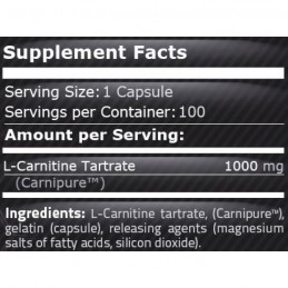 Pure Nutrition USA L-Carnitina 1000 mg 100 capsule (Arde grasimea, inhiba pofta de mancare) Beneficii Carnitina- buna pentru sla