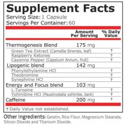 Supliment alimentar Black Fire 60 capsule (Arzator grasimi puternic)- Pure Nutrition USA Beneficii Black Fire: definirea masei m