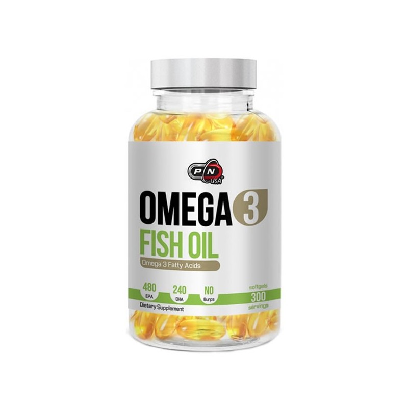 Pure Nutrition USA Omega 3, 1200mg, 300 capsule, Ulei de peste 480 EPA / 240 DHA Beneficii Omega 3 ulei de peste: protejeaza ini