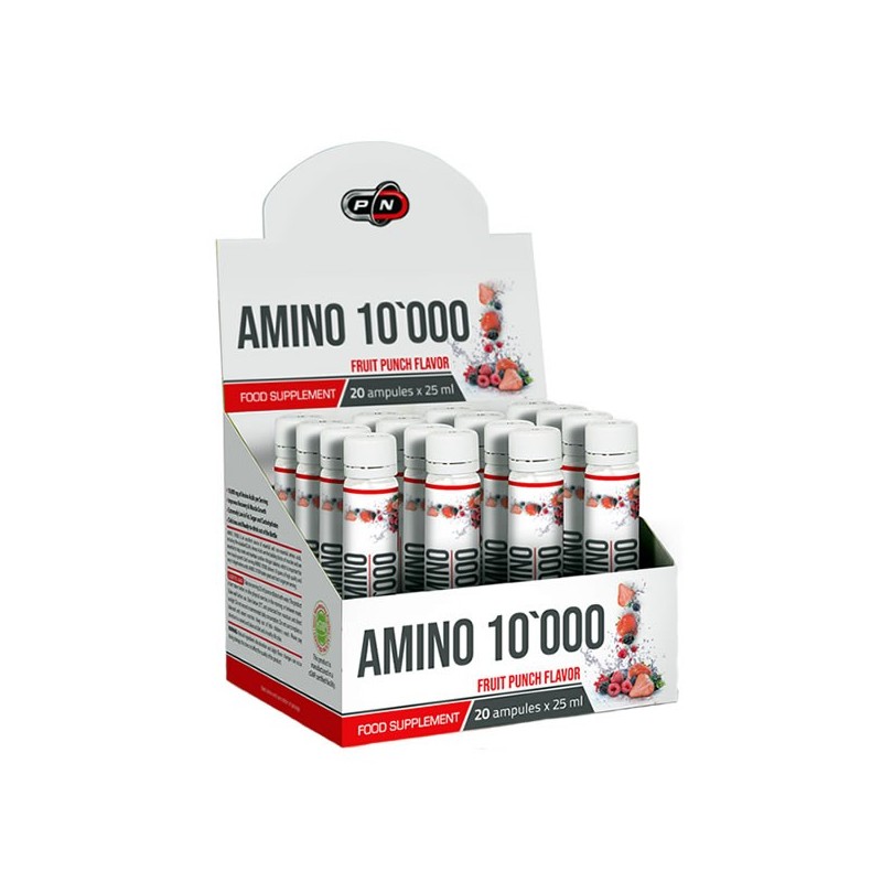 Pure Nutrition USA AMINO 10.000 - 20 ampule Beneficii Amino 10 000: 10.000 mg de aminoacizi pe servire, imbunătățește recuperare