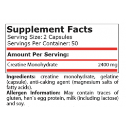 Pure Nutrition USA Creatina 1200 mg 100 capsule (Creatina Micronizata monohidrat) Beneficii creatina: cel mai popular produs in 