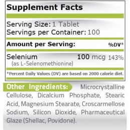 Supliment alimentar Seleniu 100 mcg 100 Pastile, Pure Nutrition USA Beneficii Seleniu: imbunatateste sistemul imunitar, antioxid