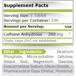 Cafeina anhidra 200 mg 100 tablete (Inlocuitor cafea)- ofera multa energie, ajuta la arderea grasimilor Beneficii Cafeina anhidr