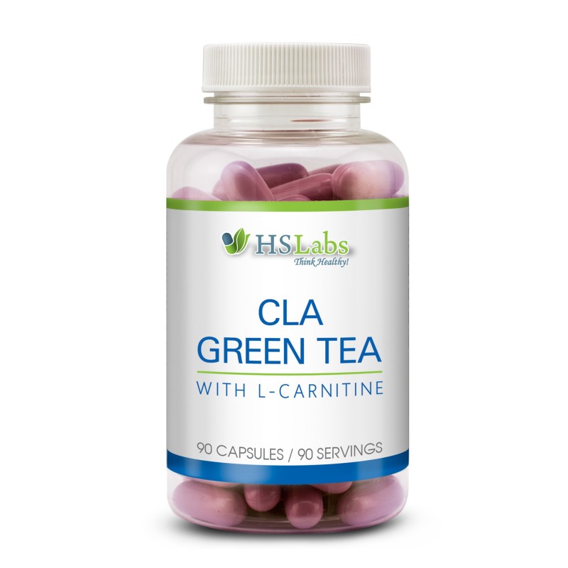 CLA, Ceai Verde, L-Carnitina 90 Capsule, reduce grasimea corporala, ajuta la constructia masei musculare, nu afecteaza tensiunea