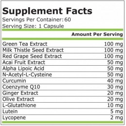 Antioxidant Complex 60 Capsule, Pure Nutrition USA Antioxidantii contribuie la reducerea stresului oxidativ si la neutralizarea 