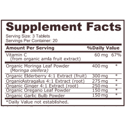 Supliment alimentar Organic Immune (pentru imunitate) - 60 Tablete, Pure Nutrition Beneficii ORGANIC IMMUNE- formula bio complex