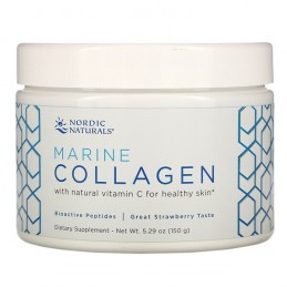 Nordic Naturals Marine Collagen, Strawberry (aroma de capsuni) - 150 g Beneficii Colagen marin- ajuta pielea, ajuta procesul res